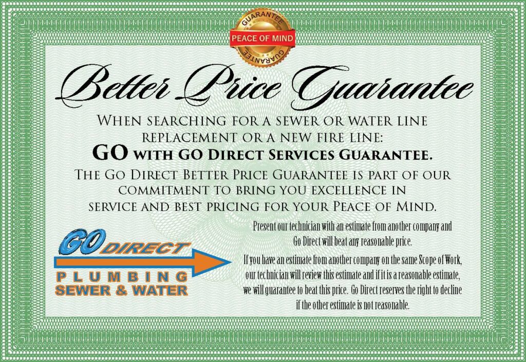 Go Direct Plumbing Sewer and Water Better Price Guarantee